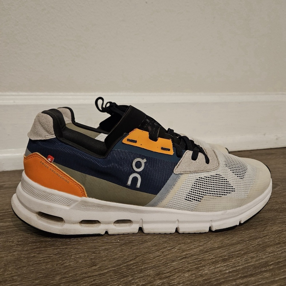 On Running Cloudrift Men's Size 10 White Navy Orange Running Shoes